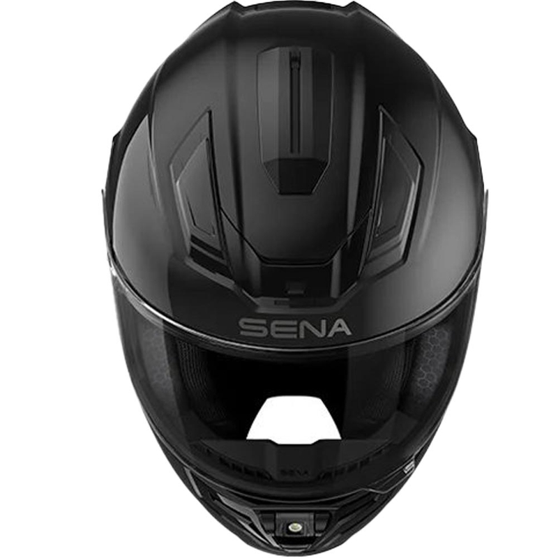Fullface motorcykelhjelm med SENA Phantom ANC headset, mat sort