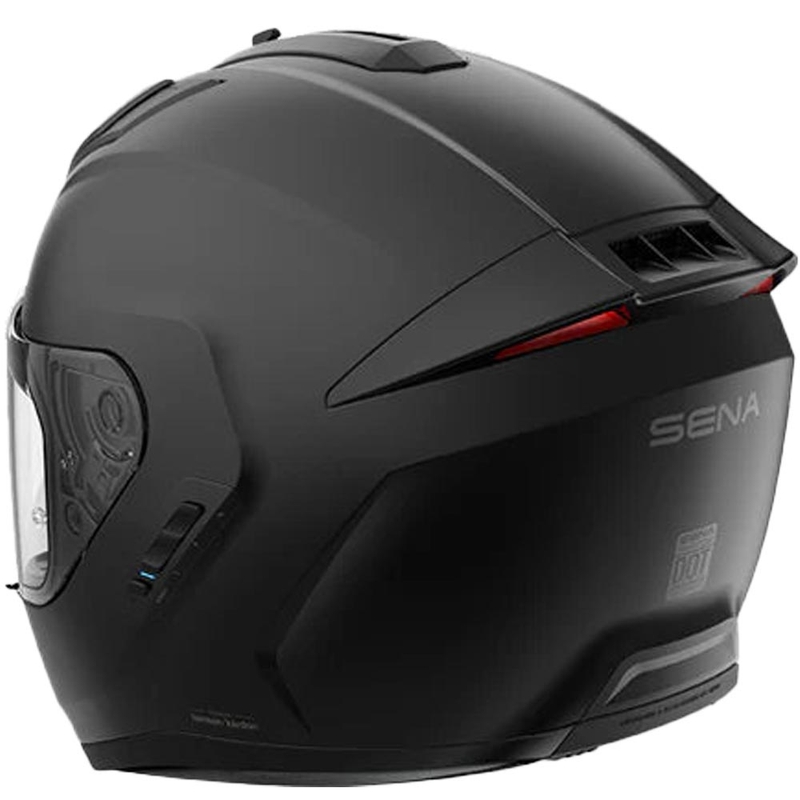 Fullface motorcykelhjelm med SENA Phantom ANC headset, mat sort