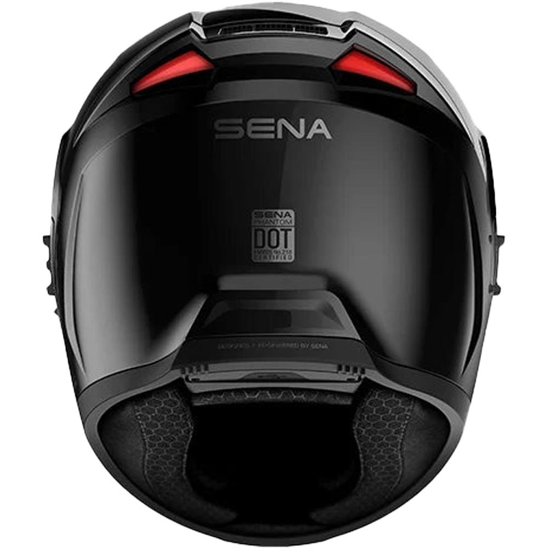 Fullface motorcykelhjelm med SENA Phantom ANC headset, mat sort