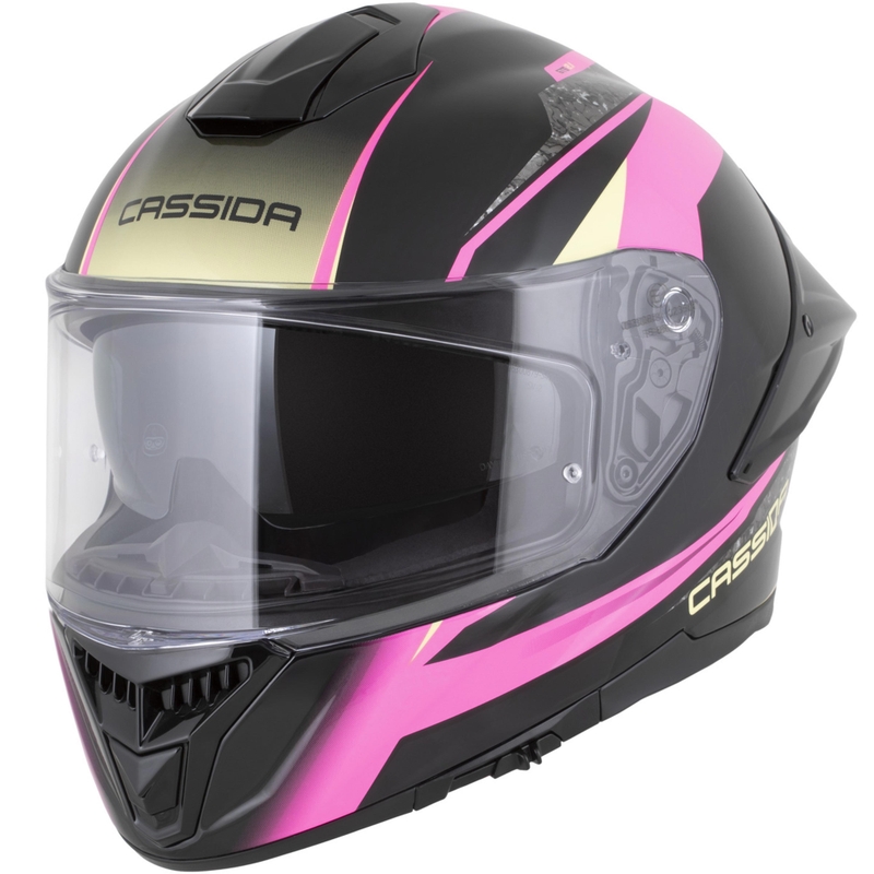 Cassida Integral GTS 2.1 Mega fullface motorcykelhjelm sort-pink-hvid-vanilje