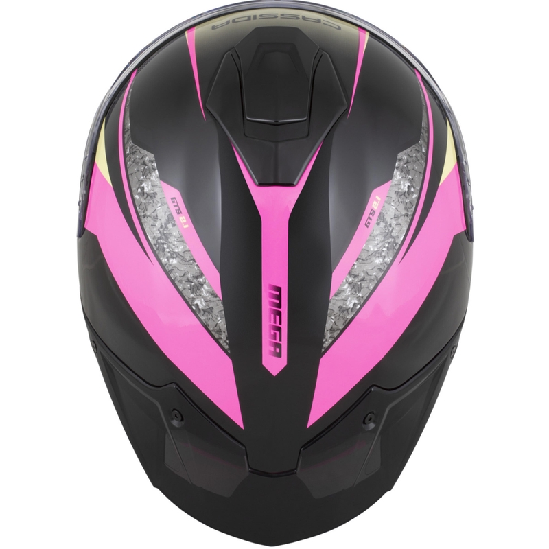 Cassida Integral GTS 2.1 Mega fullface motorcykelhjelm sort-pink-hvid-vanilje