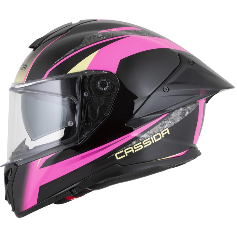 Cassida Integral GTS 2.1 Mega fullface motorcykelhjelm sort-pink-hvid-vanilje