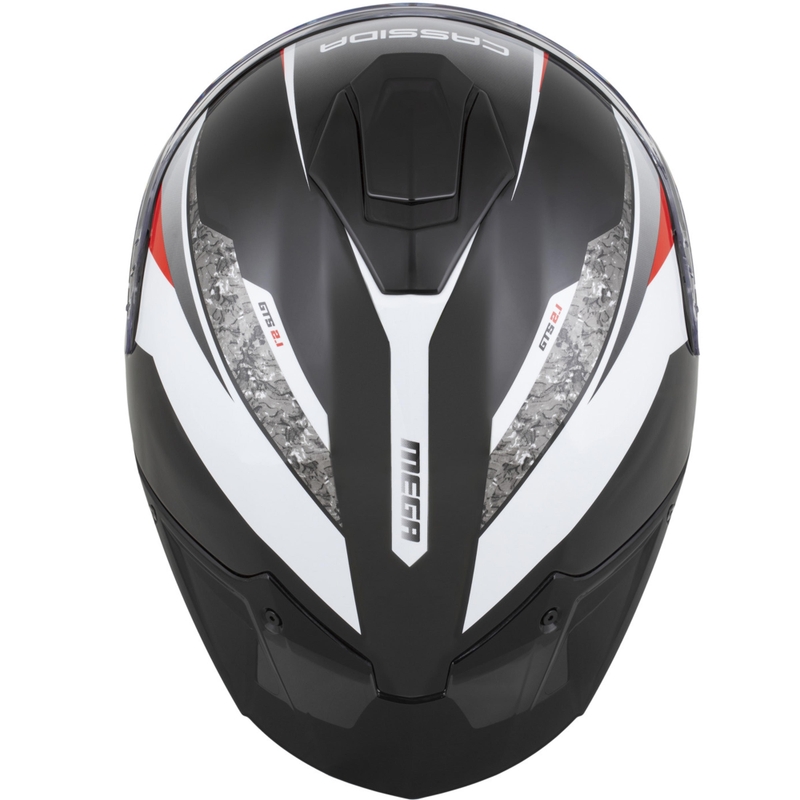Cassida Integral GTS 2.1 Mega fullface motorcykelhjelm sort-hvid-rød