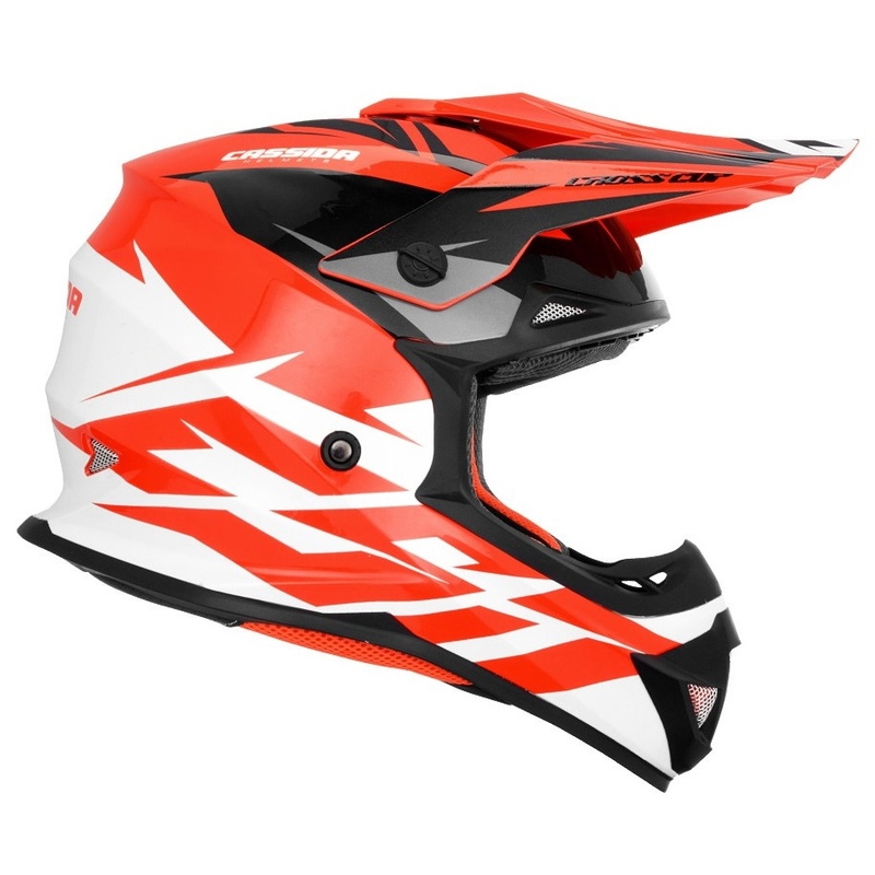 Cassida Cross Cup Two Motocross-hjelm sort-hvid-grå-fluo-orange