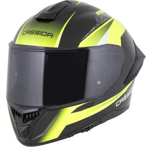 Cassida Integral GTS 2.1 Mega fullface motorcykelhjelm sort-fluo gul-hvid