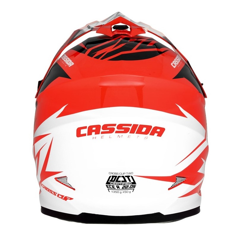 Cassida Cross Cup Two Motocross-hjelm sort-hvid-grå-fluo-orange