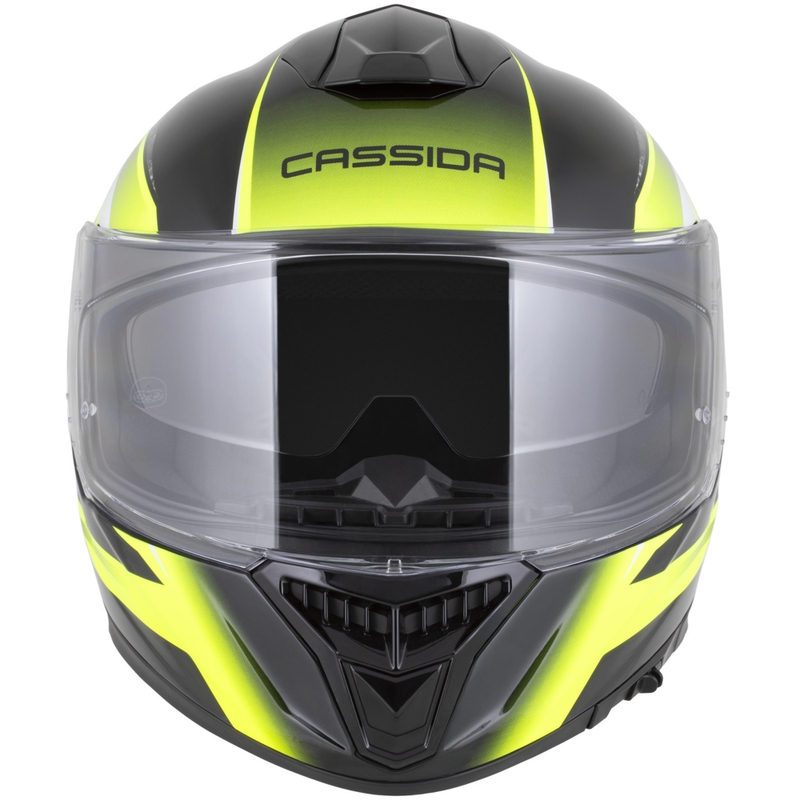 Cassida Integral GTS 2.1 Mega fullface motorcykelhjelm sort-fluo gul-hvid