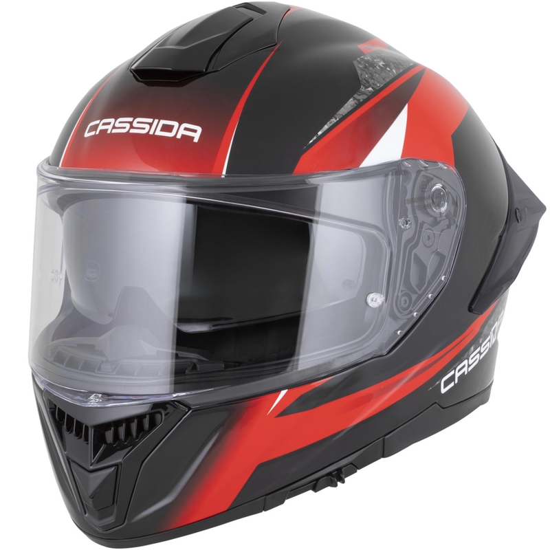 Cassida Integral GTS 2.1 Mega fullface motorcykelhjelm sort-rød-hvid