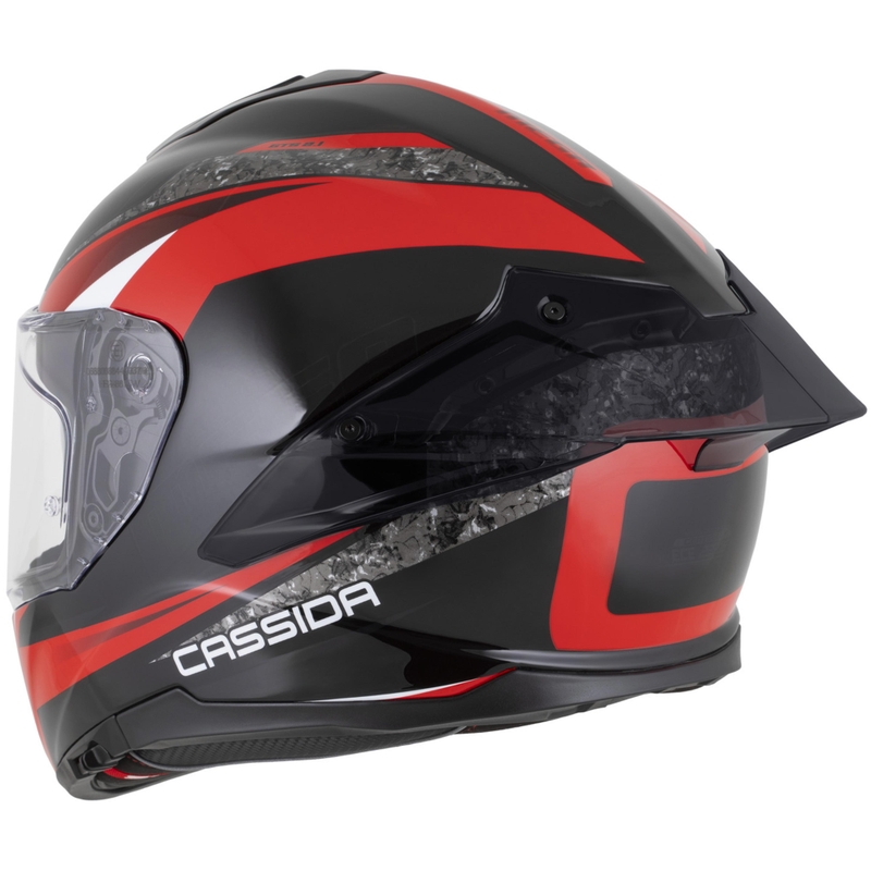 Cassida Integral GTS 2.1 Mega fullface motorcykelhjelm sort-rød-hvid