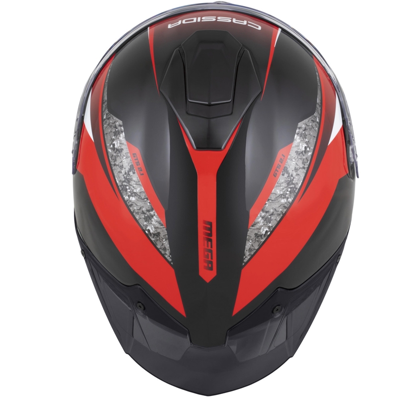 Cassida Integral GTS 2.1 Mega fullface motorcykelhjelm sort-rød-hvid