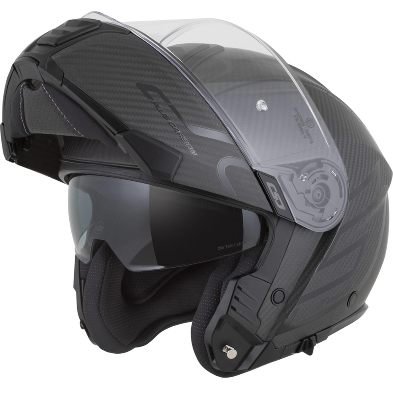 Flip-up motorcykelhjelm Cassida Modulo 2.1 Plus Carbon BlackOut matsort