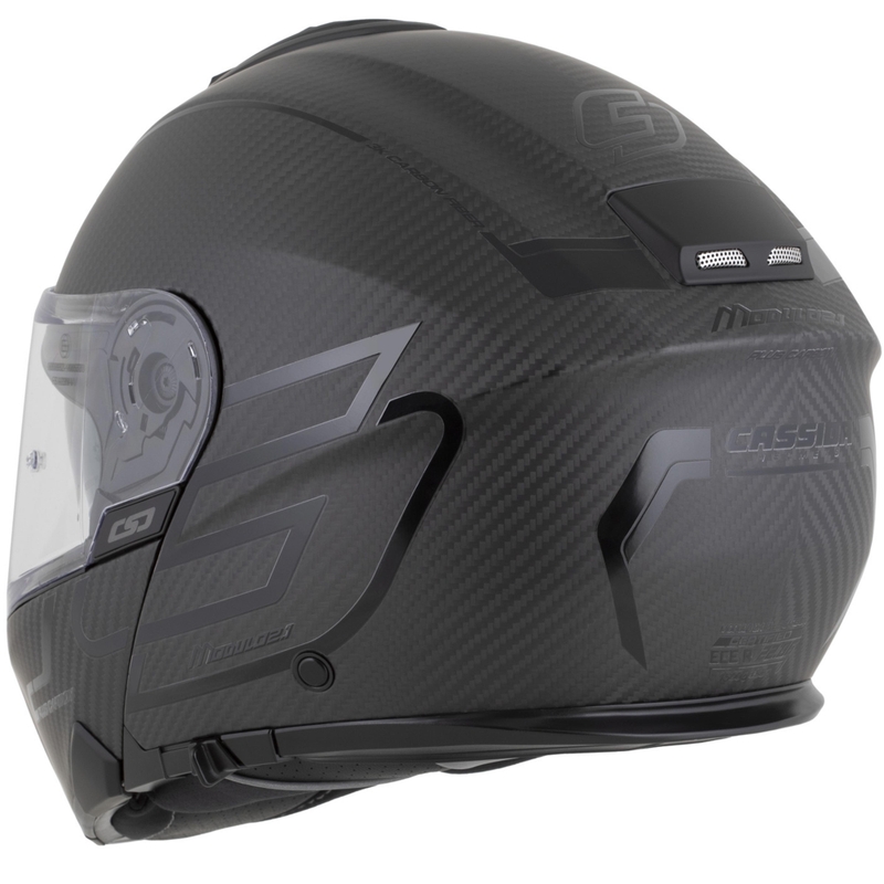 Flip-up motorcykelhjelm Cassida Modulo 2.1 Plus Carbon BlackOut matsort