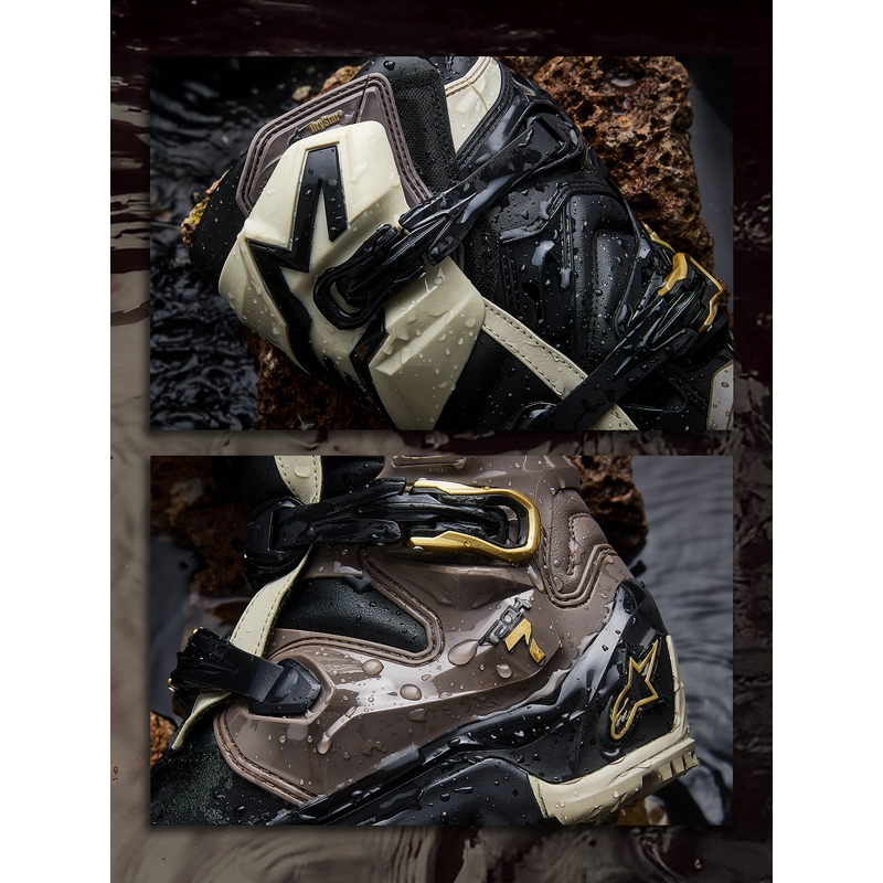 Motorcykelstøvler Alpinestars TECH 7 Enduro Drystar, Sort/Mørkegrå/Guld