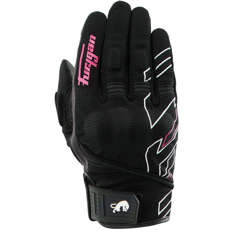 Dame motorcykelhandsker Furygan Jet Neon D3O® Evo sort-hvid-pink