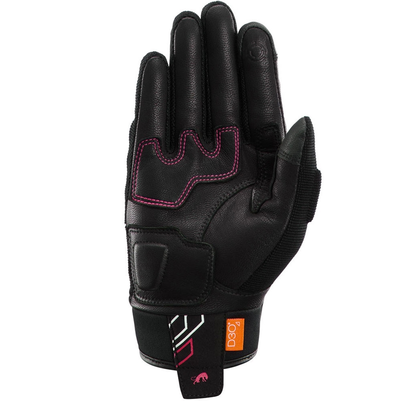 Dame motorcykelhandsker Furygan Jet Neon D3O® Evo sort-hvid-pink