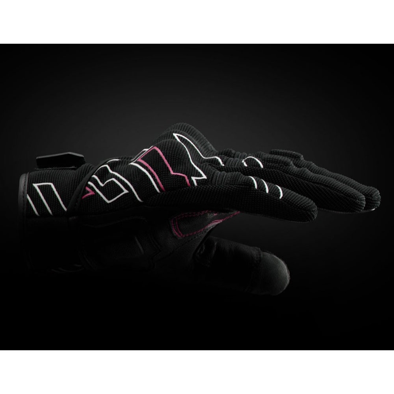 Dame motorcykelhandsker Furygan Jet Neon D3O® Evo sort-hvid-pink