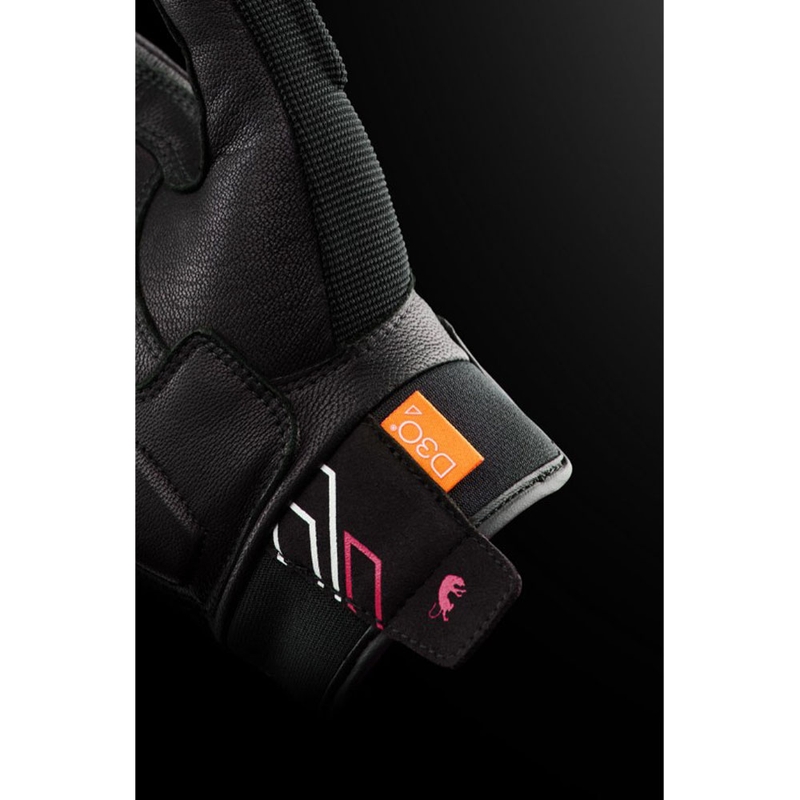 Dame motorcykelhandsker Furygan Jet Neon D3O® Evo sort-hvid-pink