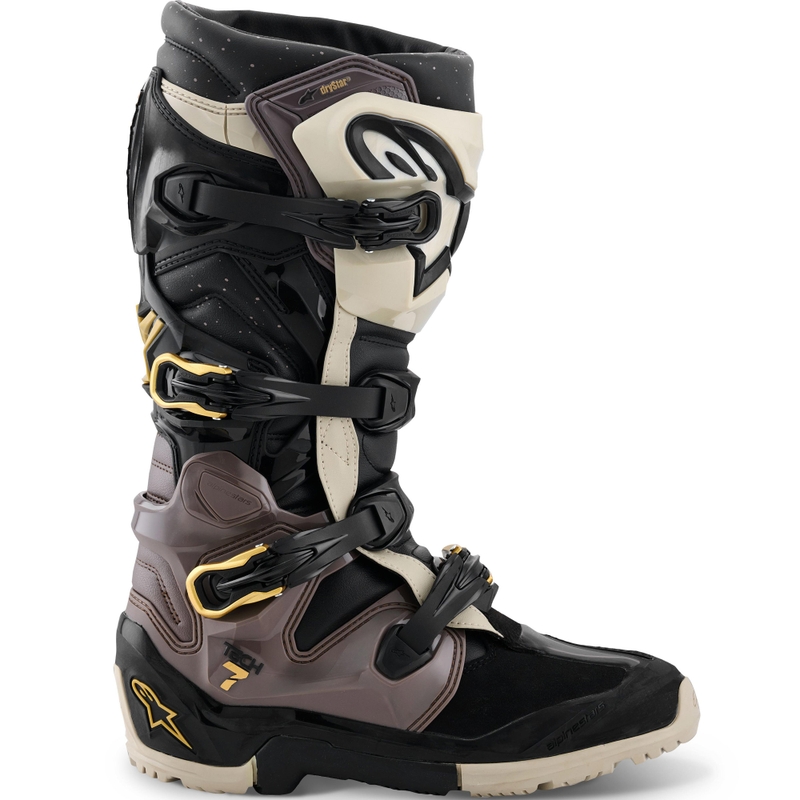 Motorcykelstøvler Alpinestars TECH 7 Enduro Drystar, Sort/Mørkegrå/Guld