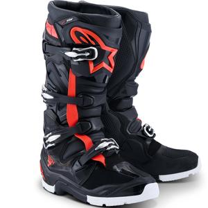 Alpinestars TECH 7 Enduro Drystar motorcykelstøvler sort-fluo rød-hvid