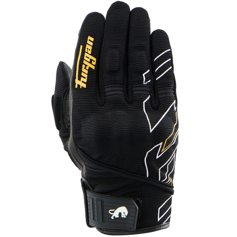 Furygan Jet Neon D3O® Evo dame motorcykelhandsker sort-guld