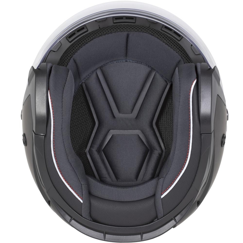 Cassida Reflex 2.0 Sikkerhed Åben Motorcykelhjelm Mat Sort-Grå-Reflekterende Sølv