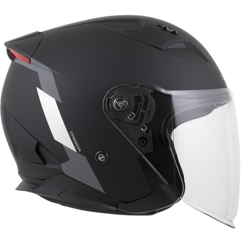 Cassida Reflex 2.0 Sikkerhed Åben Motorcykelhjelm Mat Sort-Grå-Reflekterende Sølv