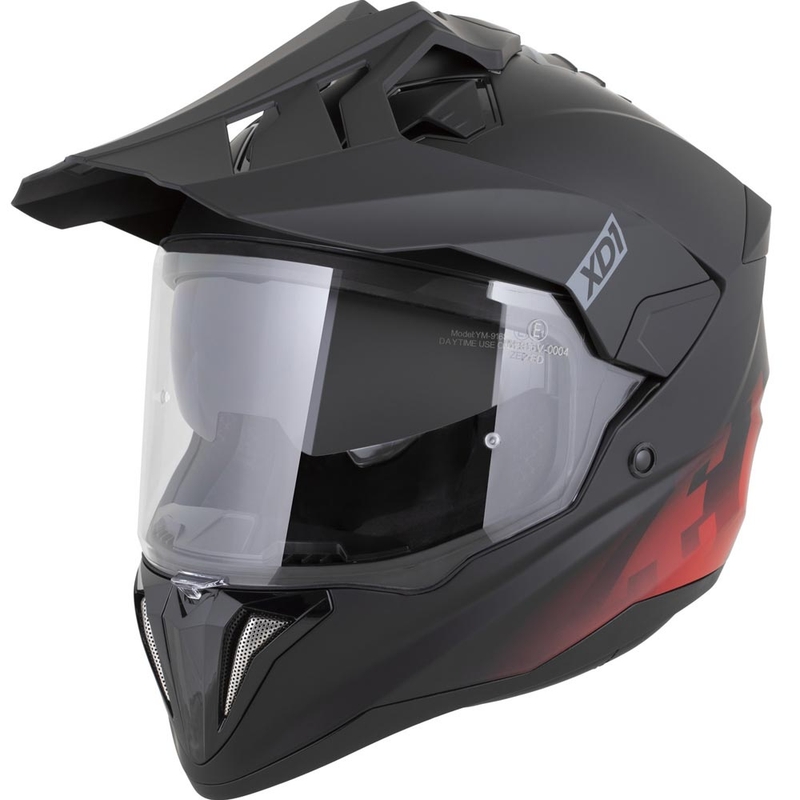Enduro motorcykelhjelm ZED XD1 mat sort-rød