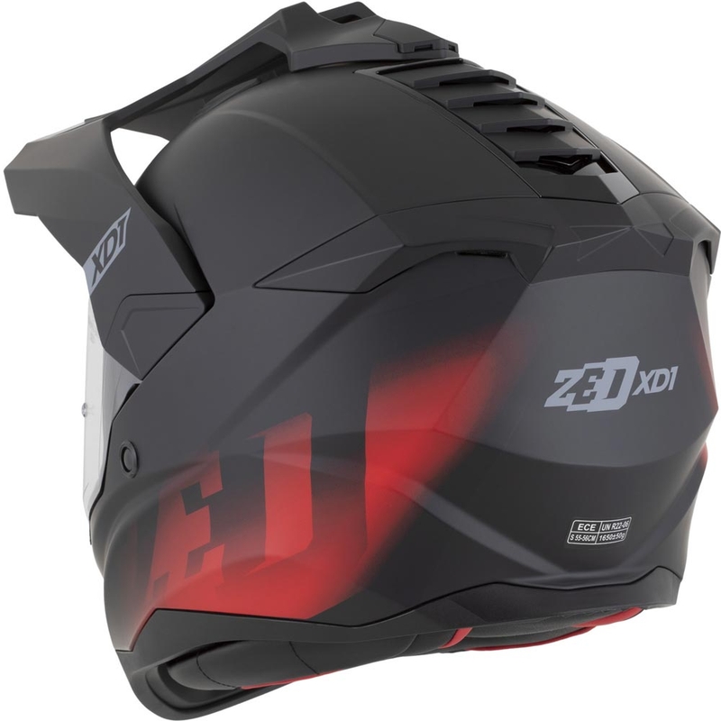 Enduro motorcykelhjelm ZED XD1 mat sort-rød