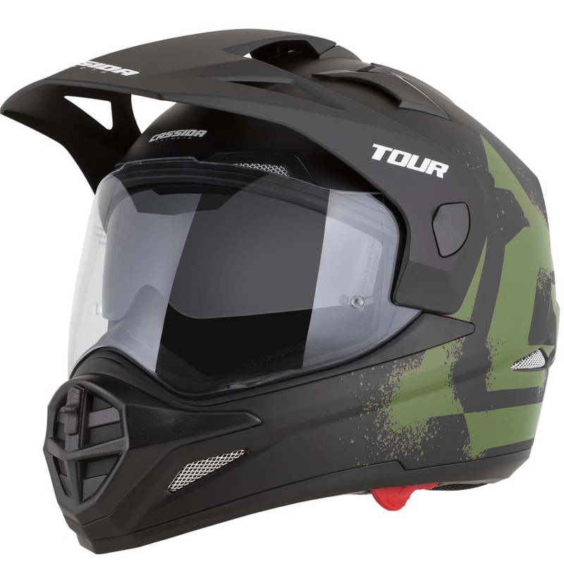 Enduro motorcykelhjelm Cassida Tour 2.0 Crew mat sort-mørkegrøn