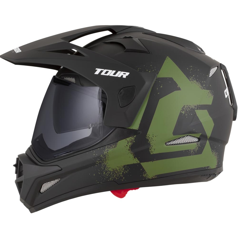 Enduro motorcykelhjelm Cassida Tour 2.0 Crew mat sort-mørkegrøn