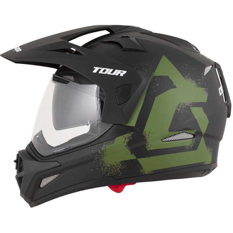 Enduro motorcykelhjelm Cassida Tour 2.0 Crew mat sort-mørkegrøn