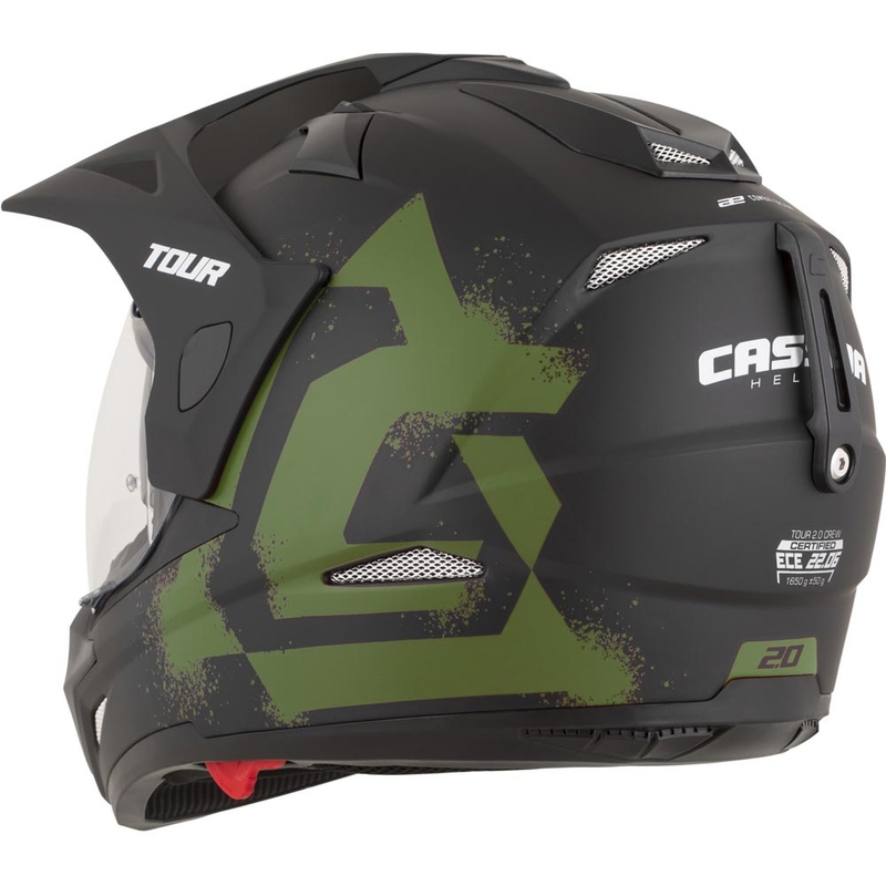 Enduro motorcykelhjelm Cassida Tour 2.0 Crew mat sort-mørkegrøn