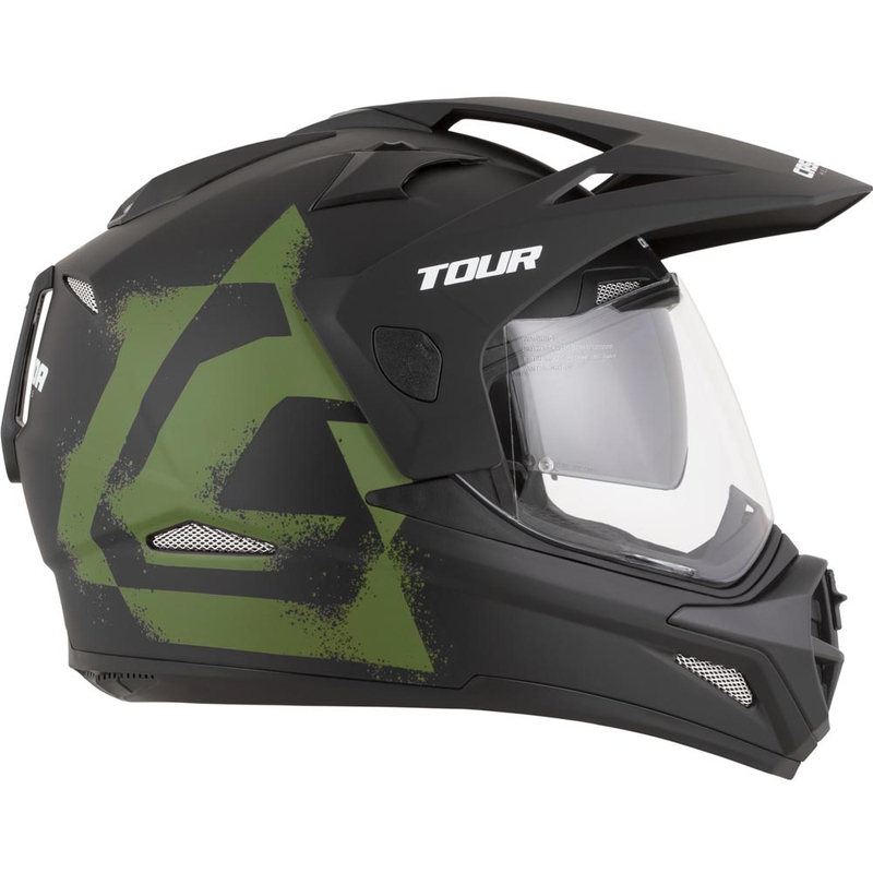 Enduro motorcykelhjelm Cassida Tour 2.0 Crew mat sort-mørkegrøn