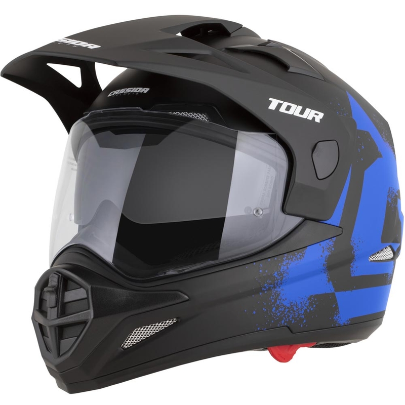 Enduro motorcykelhjelm Cassida Tour 2.0 Crew mat sort-blå