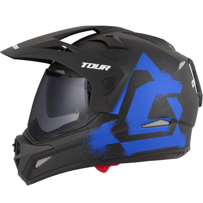 Enduro motorcykelhjelm Cassida Tour 2.0 Crew mat sort-blå