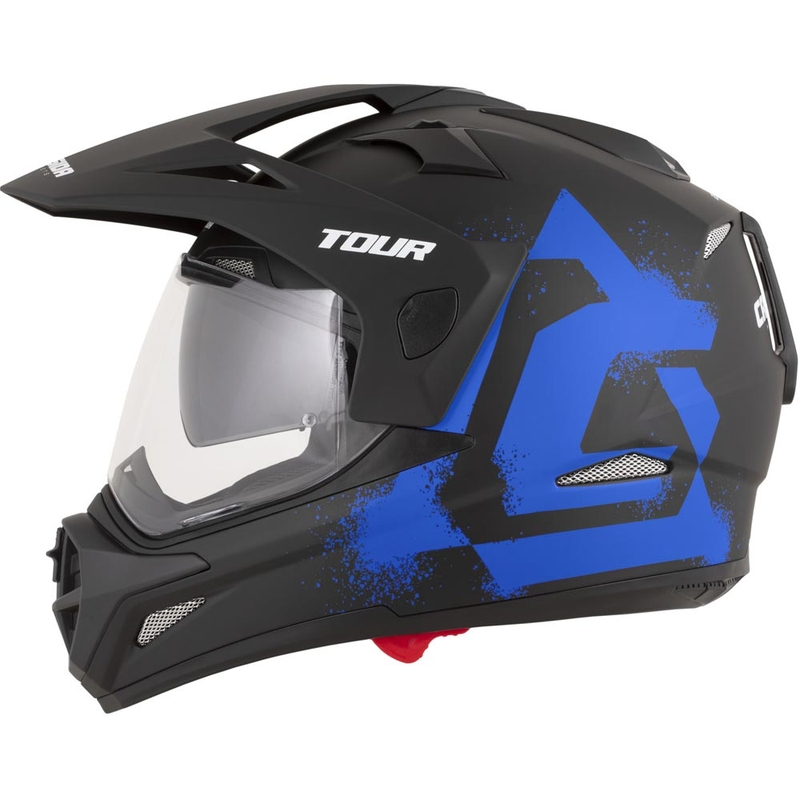 Enduro motorcykelhjelm Cassida Tour 2.0 Crew mat sort-blå