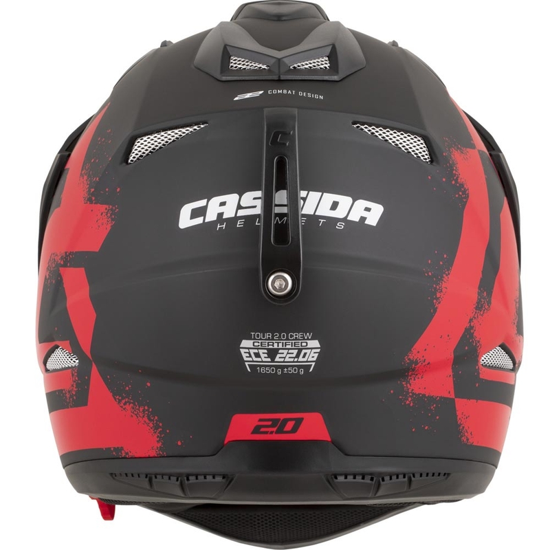 Enduro motorcykelhjelm Cassida Tour 2.0 Crew mat sort-rød