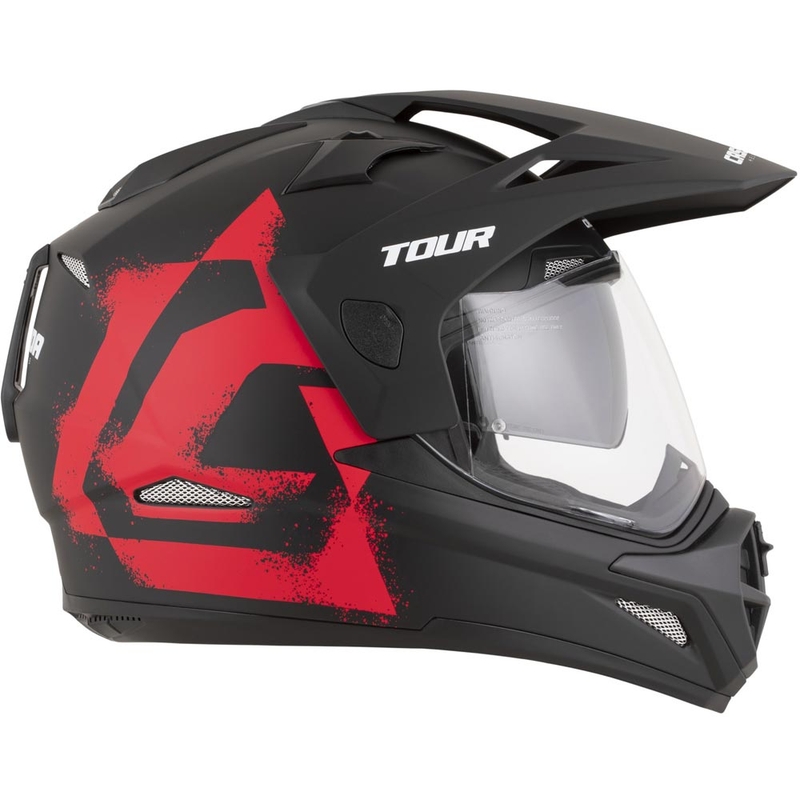 Enduro motorcykelhjelm Cassida Tour 2.0 Crew mat sort-rød
