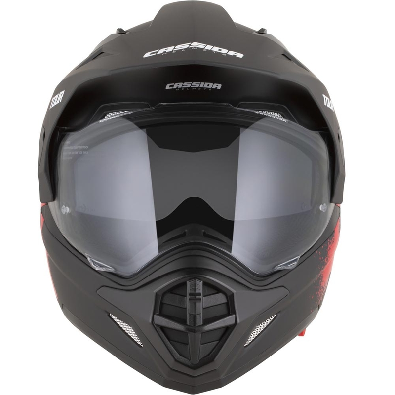 Enduro motorcykelhjelm Cassida Tour 2.0 Crew mat sort-rød