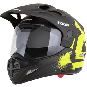 Enduro motorcykelhjelm Cassida Tour 2.0 Crew mat sort-fluo gul