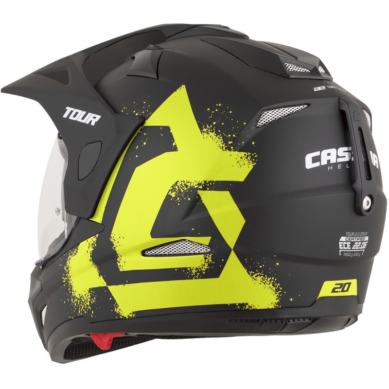 Enduro motorcykelhjelm Cassida Tour 2.0 Crew mat sort-fluo gul