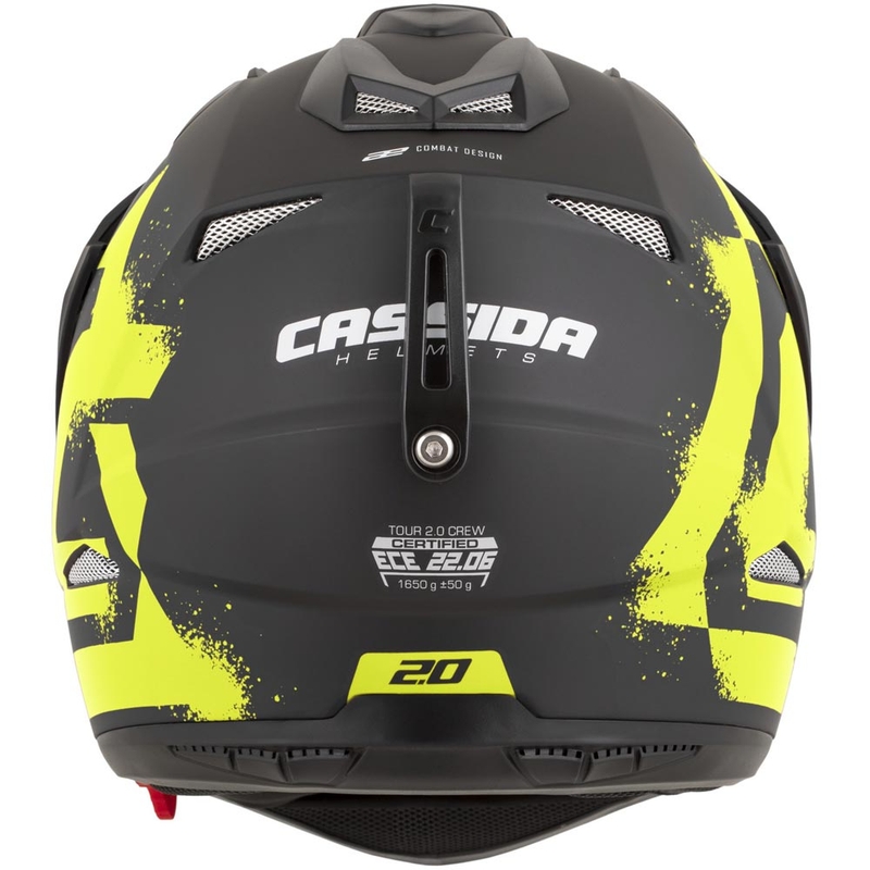 Enduro motorcykelhjelm Cassida Tour 2.0 Crew mat sort-fluo gul