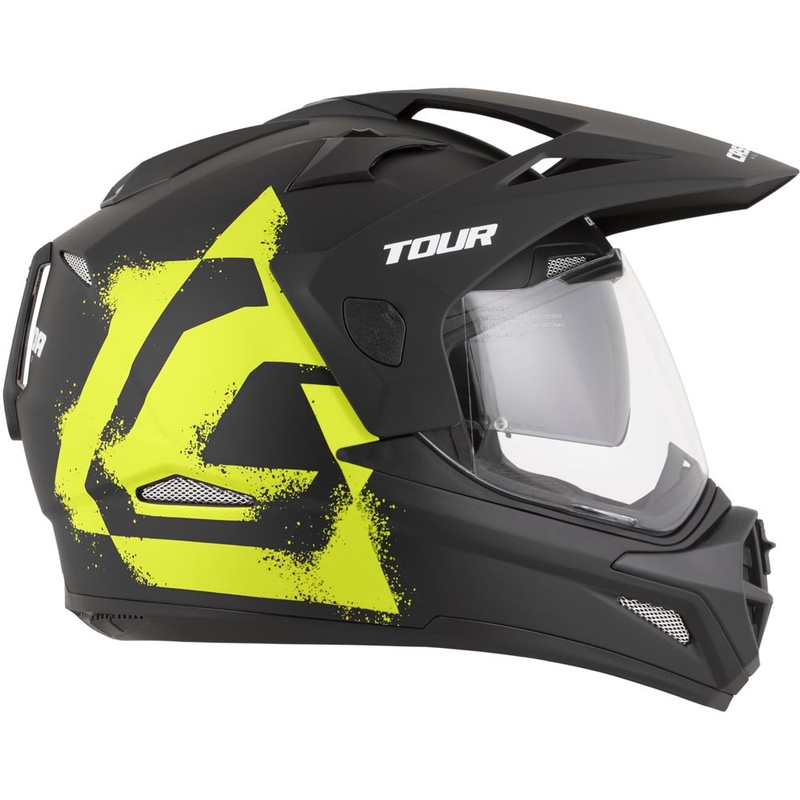 Enduro motorcykelhjelm Cassida Tour 2.0 Crew mat sort-fluo gul