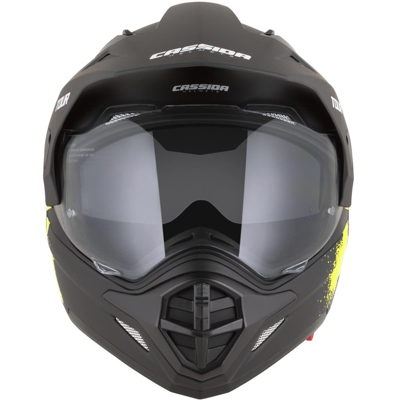 Enduro motorcykelhjelm Cassida Tour 2.0 Crew mat sort-fluo gul