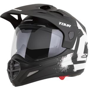 Enduro motorcykelhjelm Cassida Tour 2.0 Crew mat sort-hvid