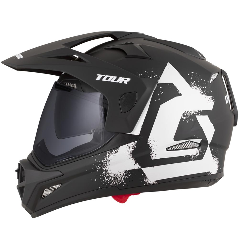 Enduro motorcykelhjelm Cassida Tour 2.0 Crew mat sort-hvid