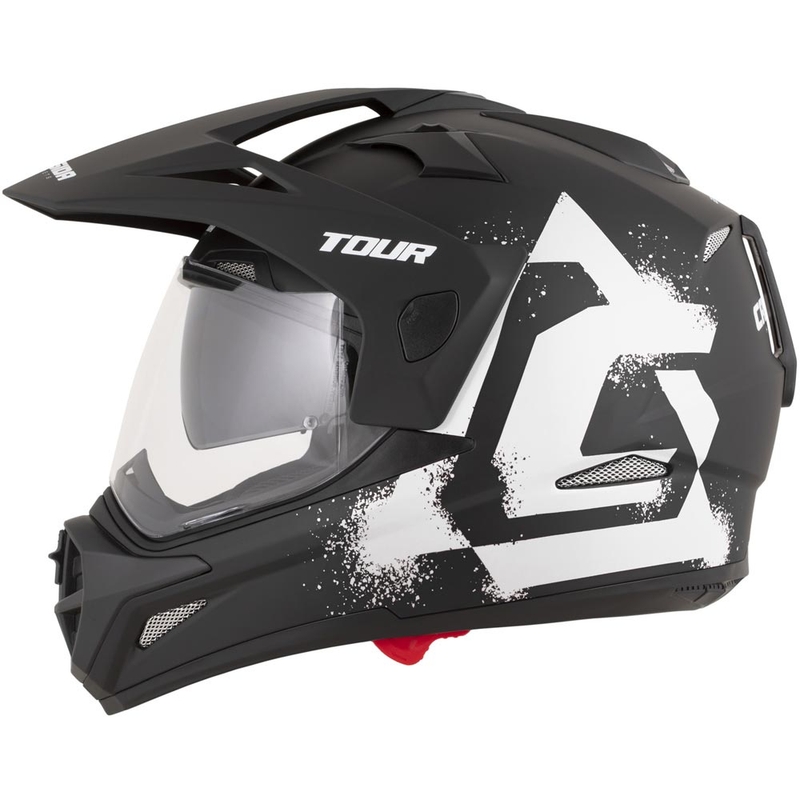 Enduro motorcykelhjelm Cassida Tour 2.0 Crew mat sort-hvid