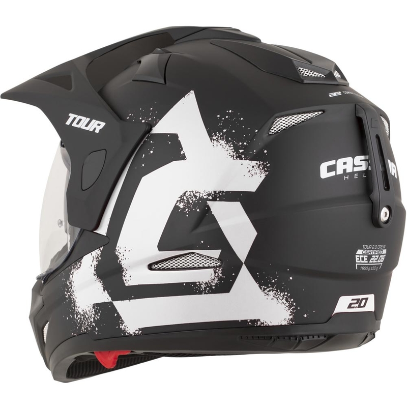 Enduro motorcykelhjelm Cassida Tour 2.0 Crew mat sort-hvid