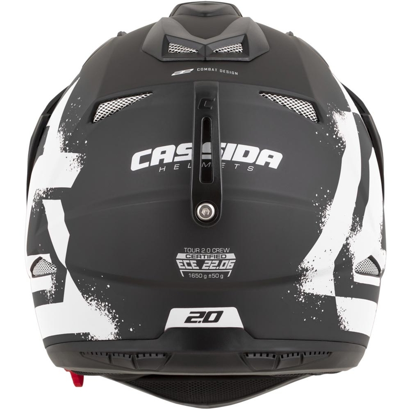 Enduro motorcykelhjelm Cassida Tour 2.0 Crew mat sort-hvid