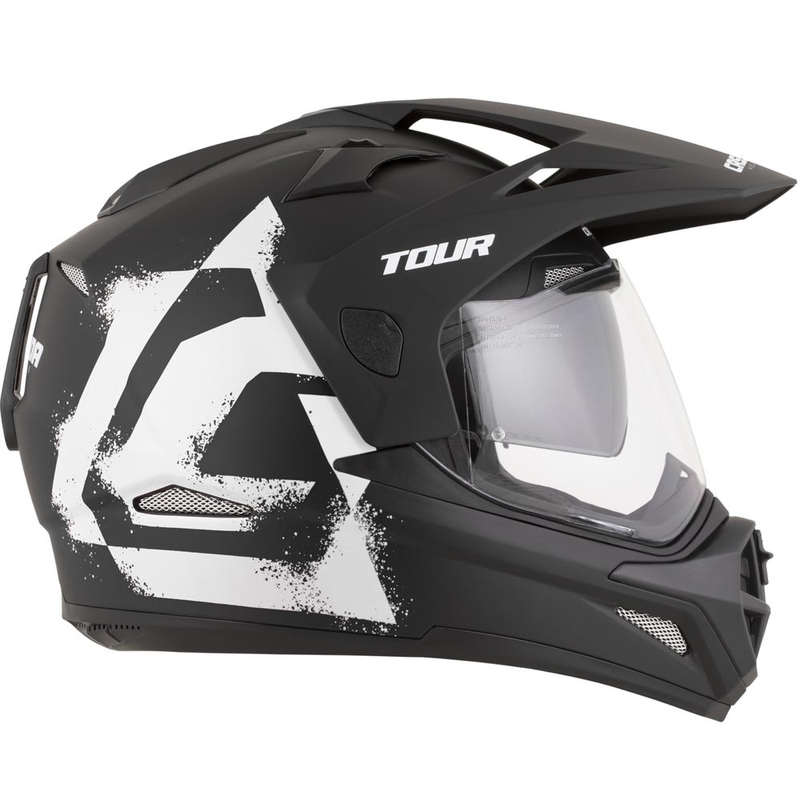 Enduro motorcykelhjelm Cassida Tour 2.0 Crew mat sort-hvid